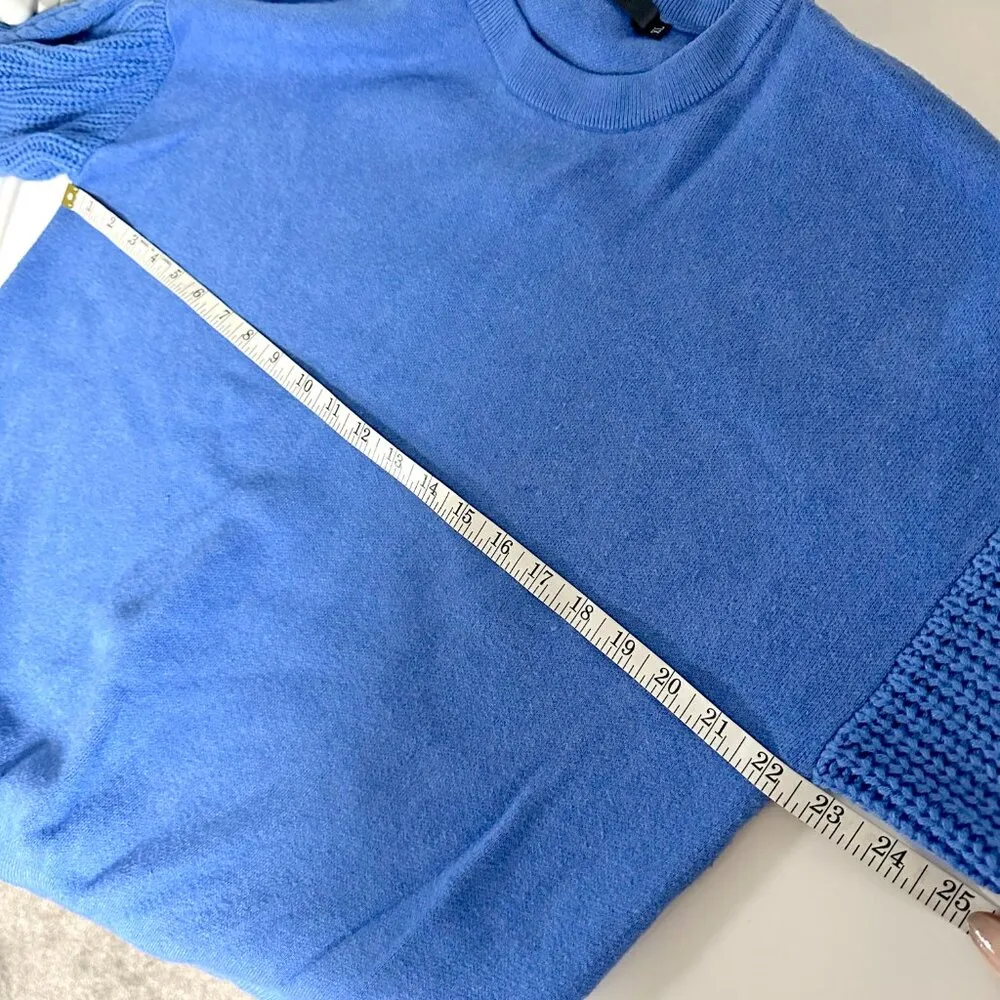 Zesica Cable Knit Sleeve Sweater Blue Size L - Image 8