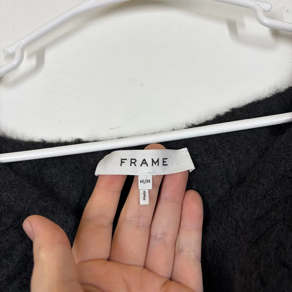 Frame Alpaca Wool Cropped Bare Shoulder Sweater Size Medium - Image 6