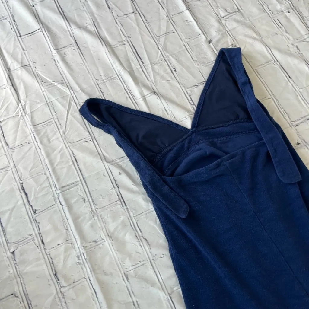 Venus Lingerie Mini Slip Dress Deep Navy Blue V-Neck M 90s Y2K Spaghetti Strap - Image 10