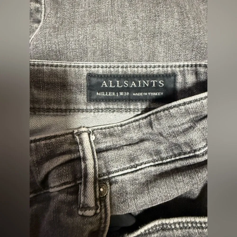 AllSaints Miller High Rise Distressed Skinny Jeans –Black Gray – Size 30 (US 10) - Image 3