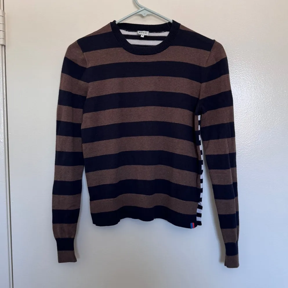 Kule The Gemini Two Sided Stripe Sweater Size XS Blue - Image 3