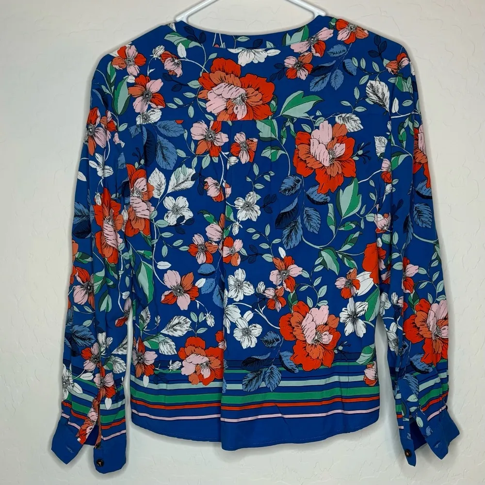 Anthropologie Maeve Elan Scarf Printed Blouse Size 4 - Image 2