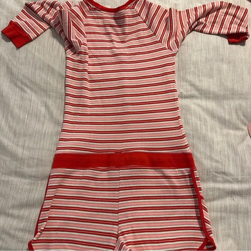 Victoria’s Secret Pink & Red Striped One Piece Romper Sleepwear Pajamas - Image 5