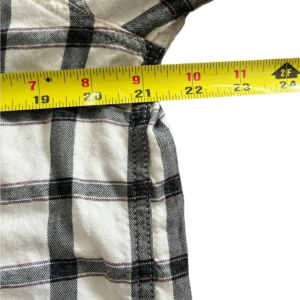 Marine Layer Ladies Haile Button Down White Black Plaid Size XXL - Image 7