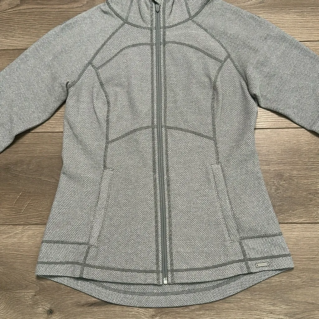 Prana Rockaway‎ Full Zip Gray Texture Hoodie Jacket Size Small - Image 2