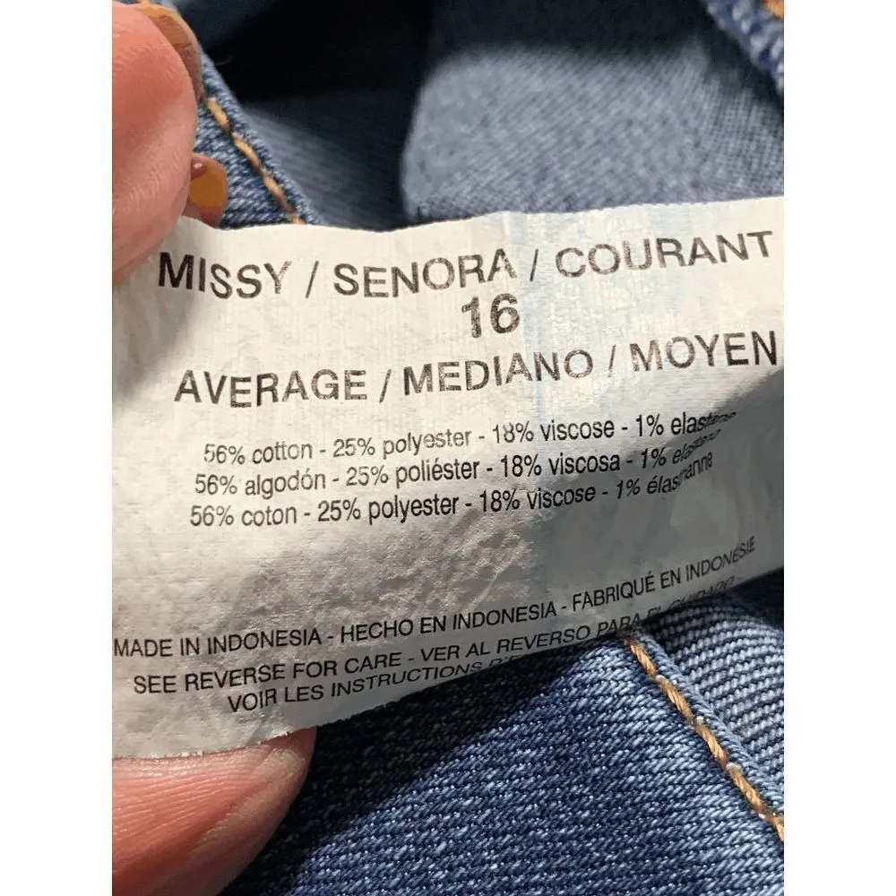 Gloria Vanderbilt Women's High Rise Denim Jeans Straight Leg Dark Wash Size 16 - Image 4