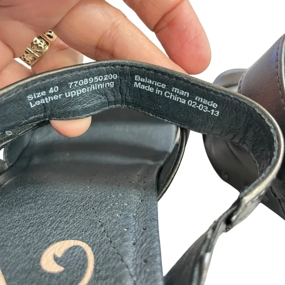 Rare DANSKO NIGELLA Black Leather Strappy Flower Sandal Mule Heel 40 women 9.5 - Image 9