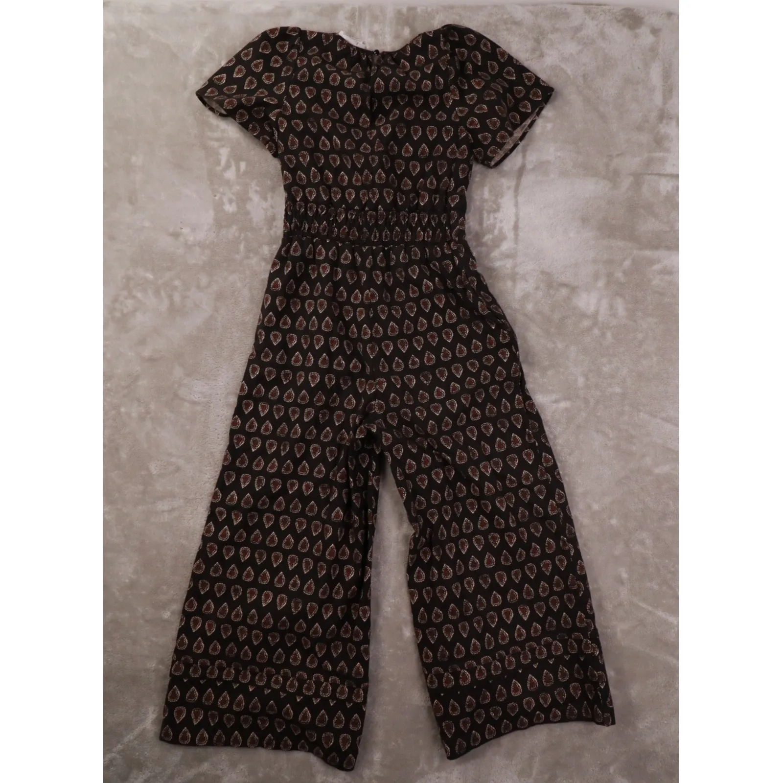 Anthropologie The Somerset Jumpsuit MP Black Printed Wide Leg Women's XS Boho - Image 5