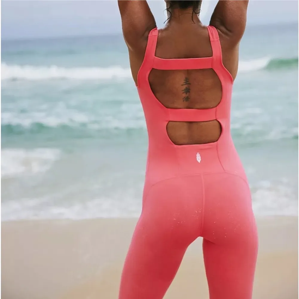 FP MOVEMENT Never Better Onesie Romper Neon Coral NWT Pink Size M - Image 6