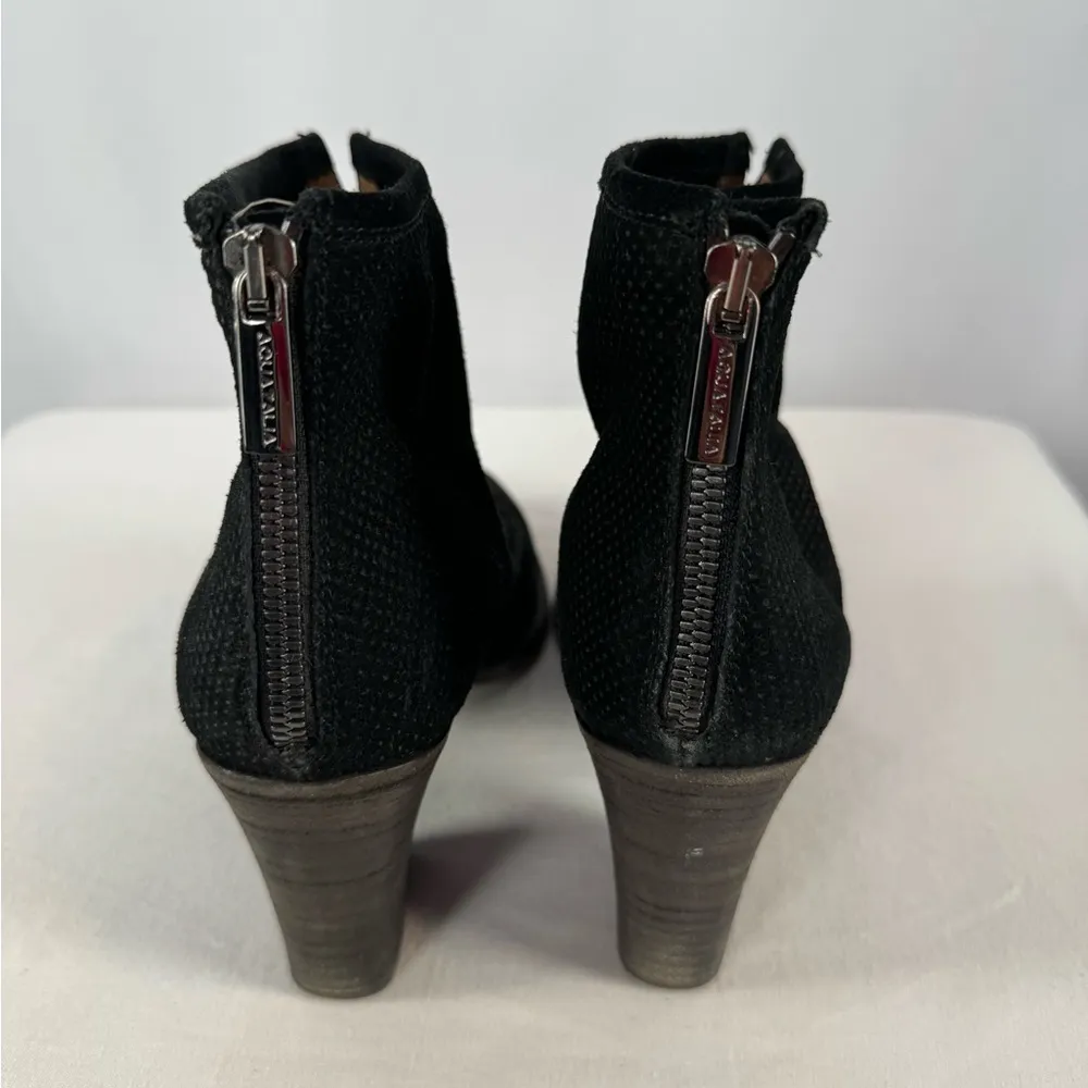 Aquatalia Perforated Suede Bootie in Black Size 8.5‎ - Image 5