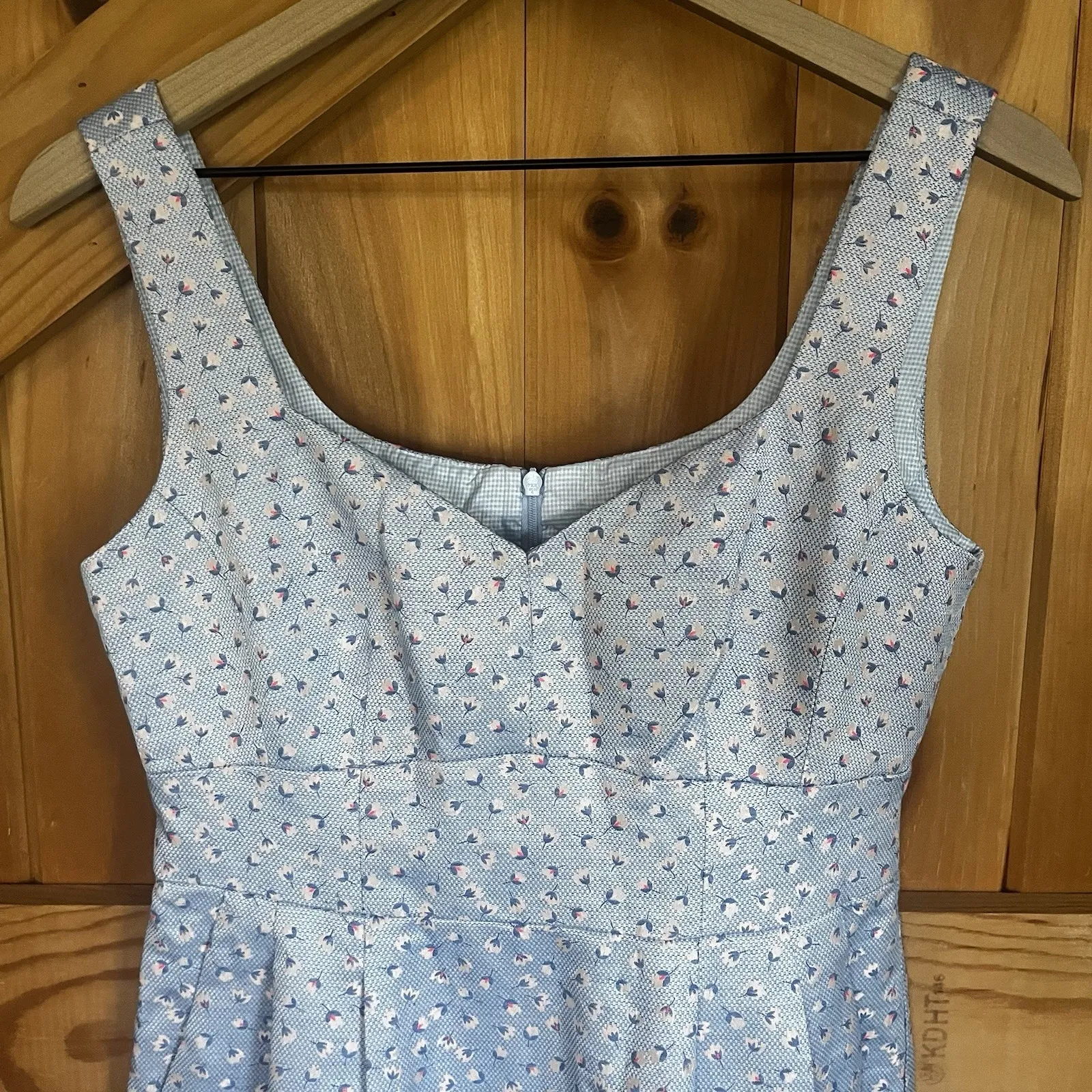 Nanette Lepore Women's Size 2 Pale Blue Racy‎ Rose Sheath Dress Pockets New - Image 2