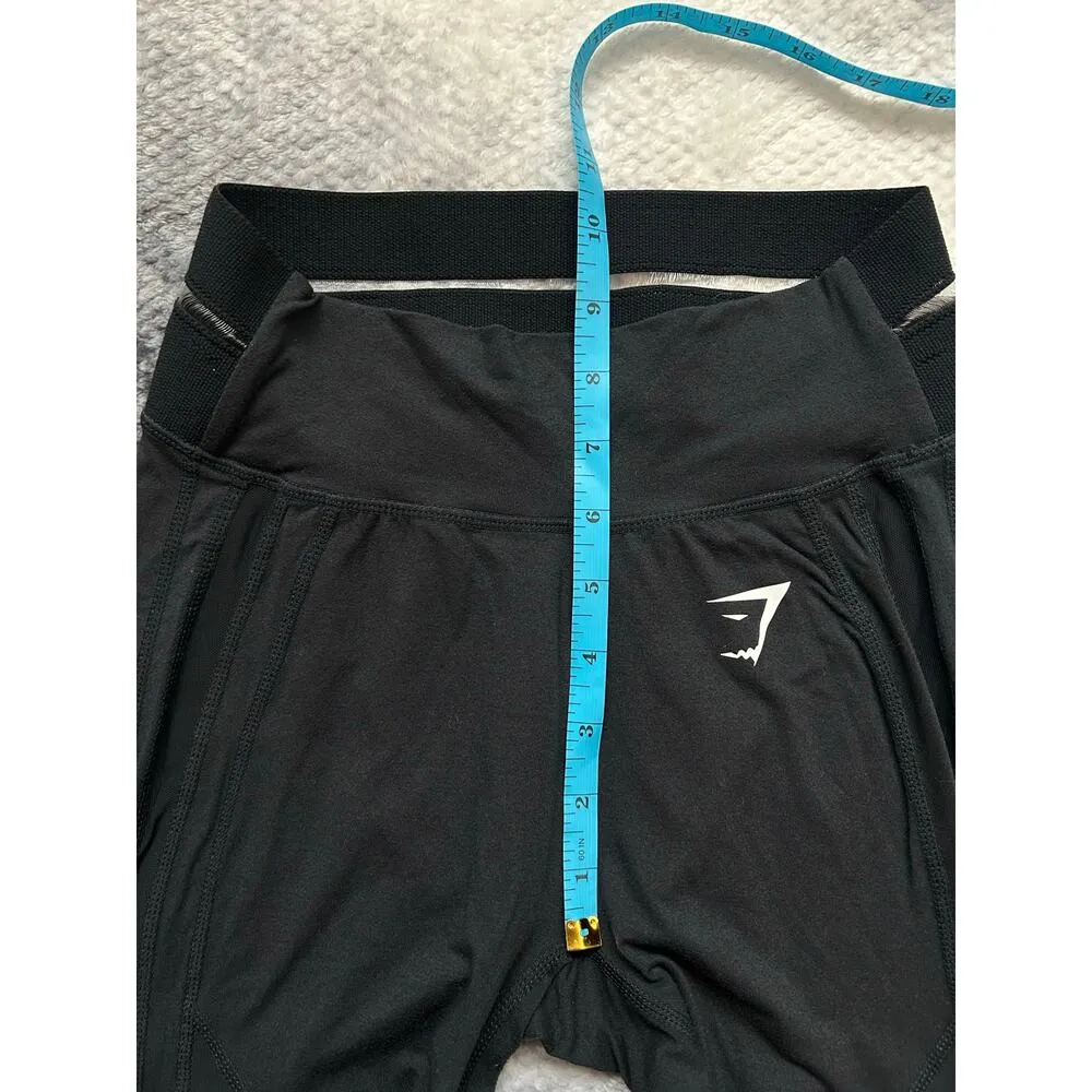 Gymshark Cotton Mesh Full Length Compression Black Leggings Women Size XS - Image 7