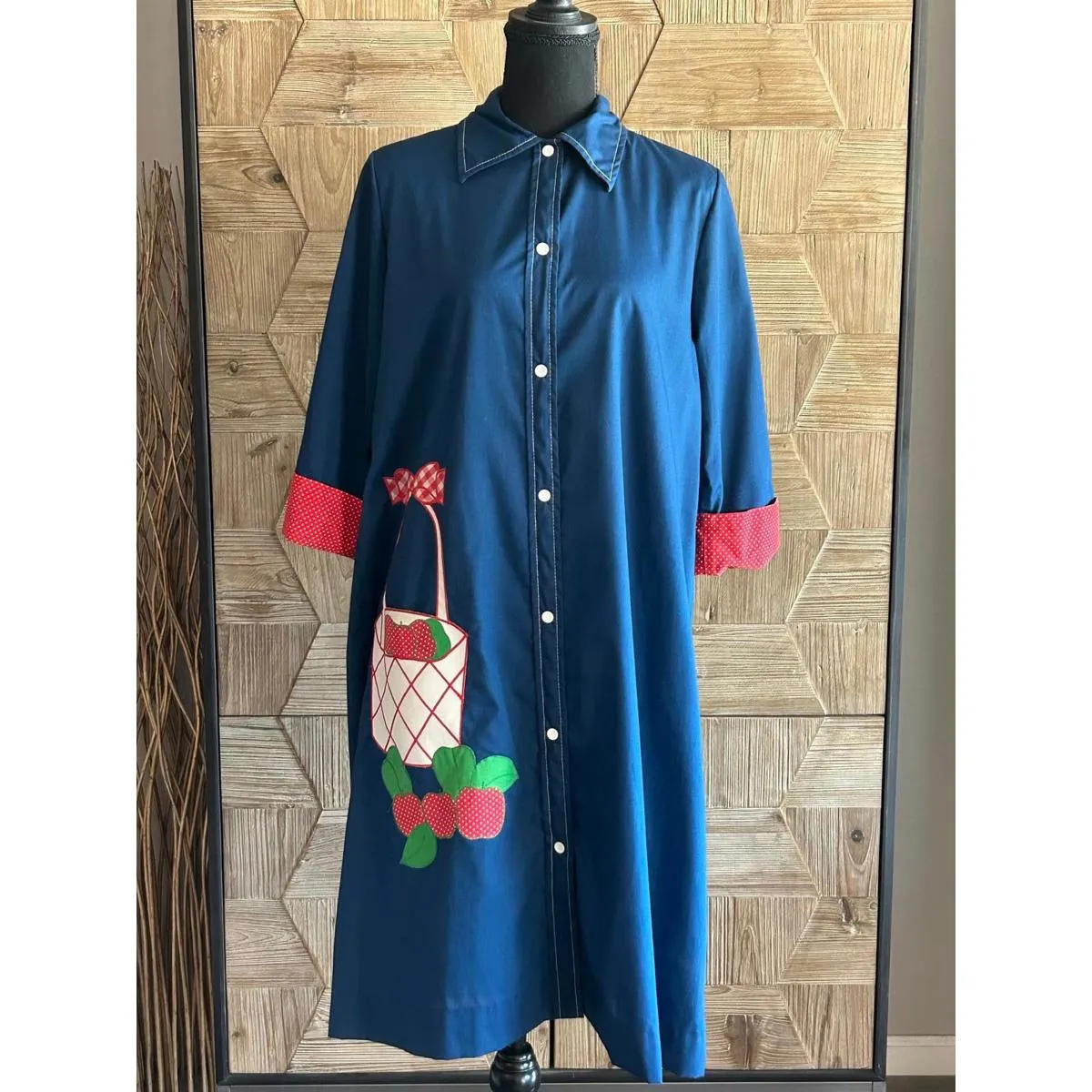 Vintage Models Coat Size M/L Navy Blue Button Down Cottagecore - Image 7