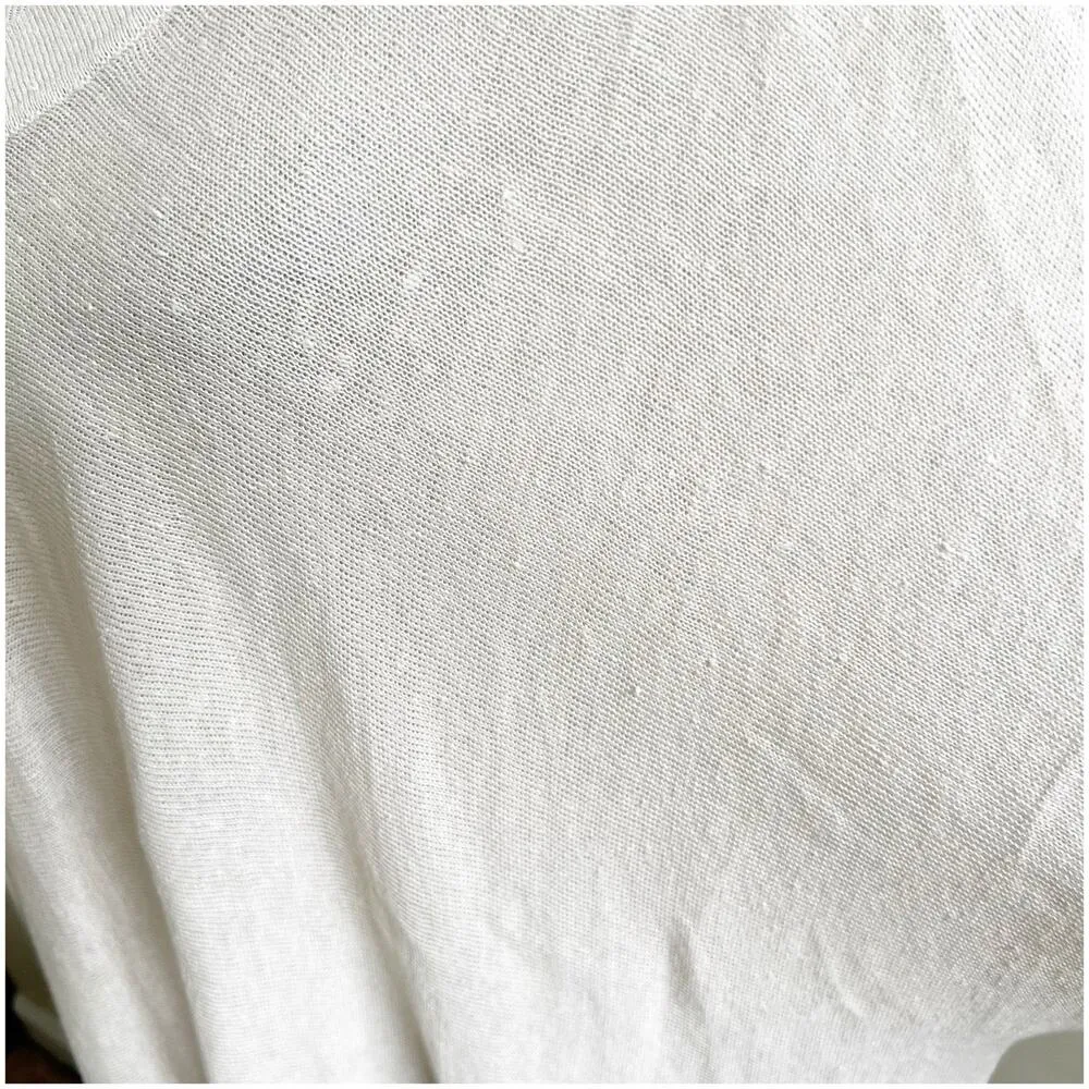 Garnet Hill Women’s 100% Organic Linen Tunic Size Medium V- Neck Light Beige - Image 11