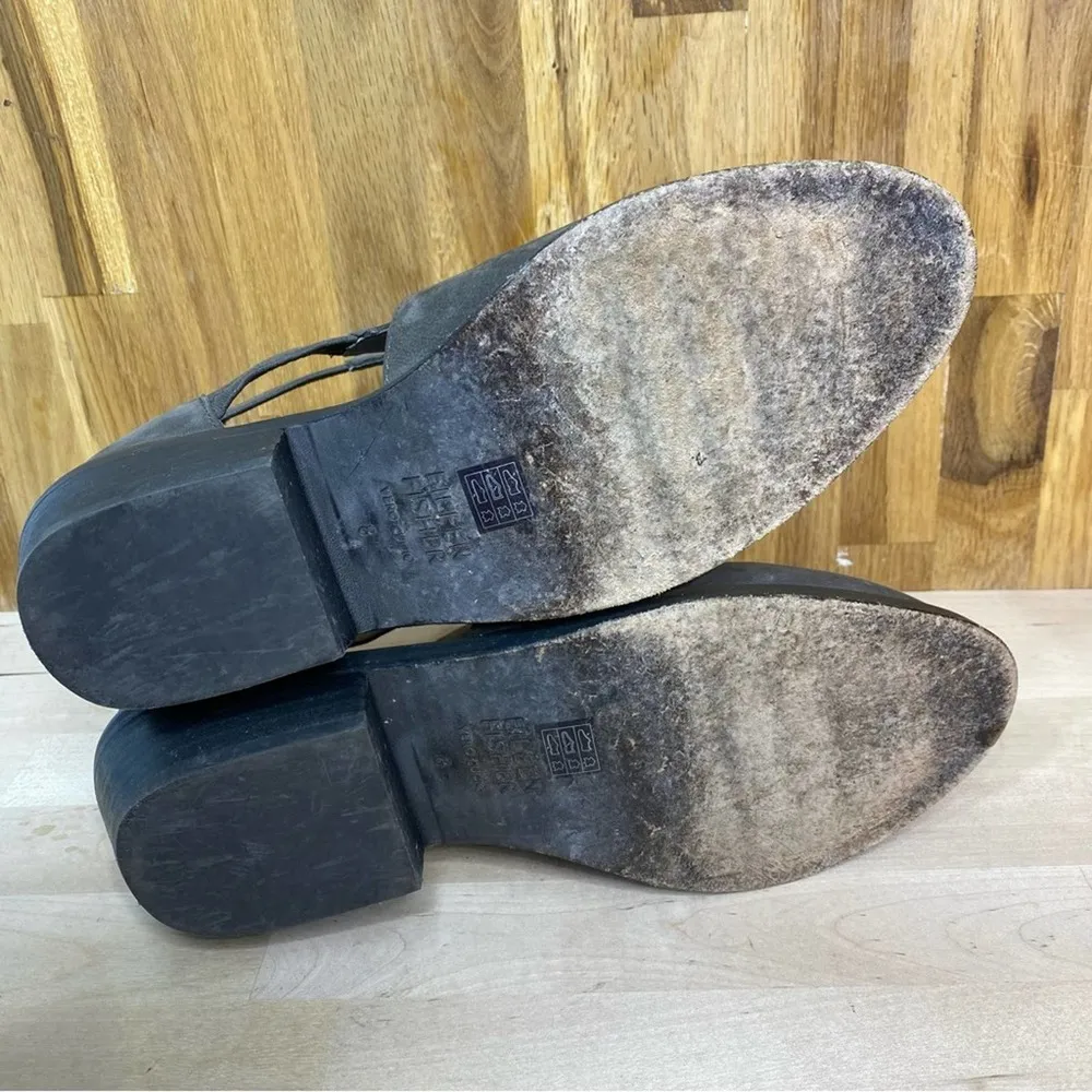 Eileen Fisher Banda Tumbled Nubuck Leather Cutout Ankle Boots 8 - Image 10