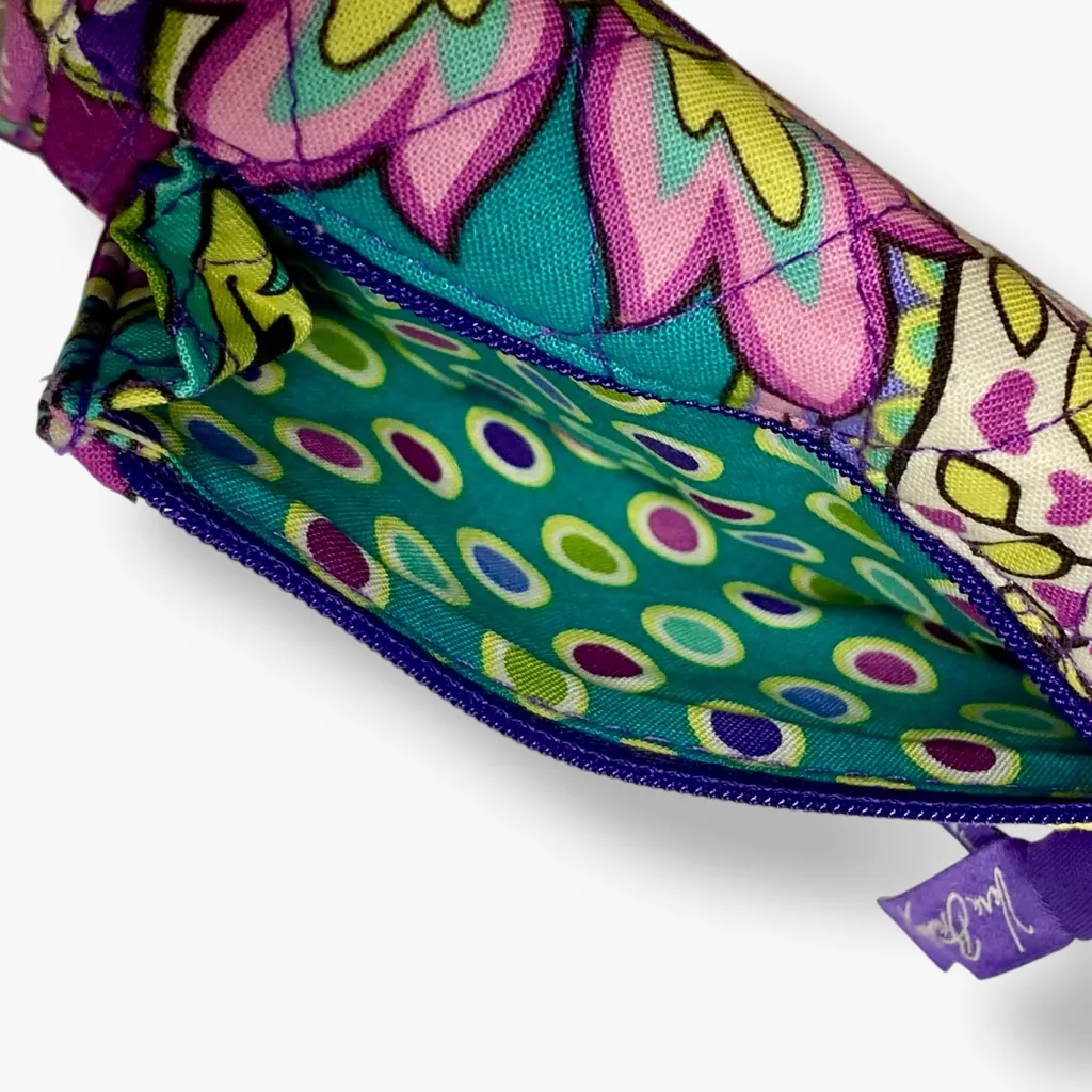 Vera Bradley Heather Floral Trifold Wallet 💜 Purple Green Quilted Cotton - Image 11