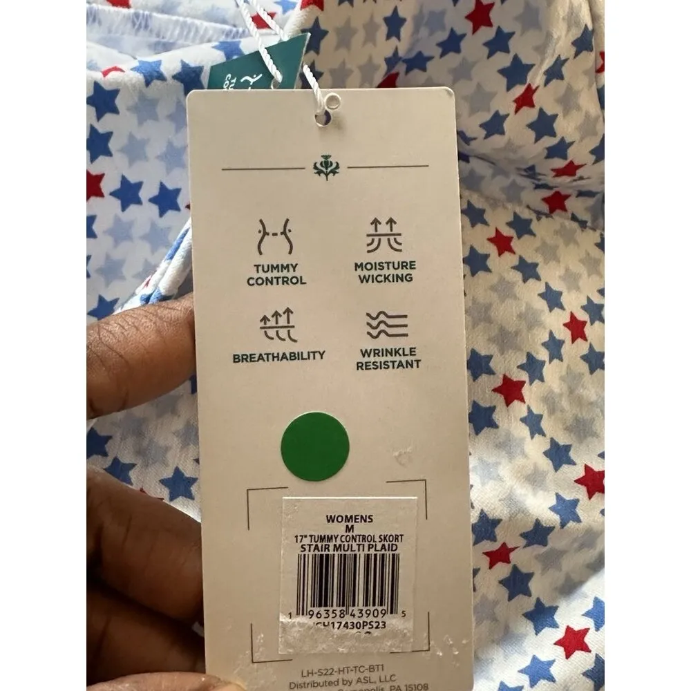Lady Hagen Tummy Control Golf Skort Star  Plaid Size M Tennis Prep  NWT - Image 7