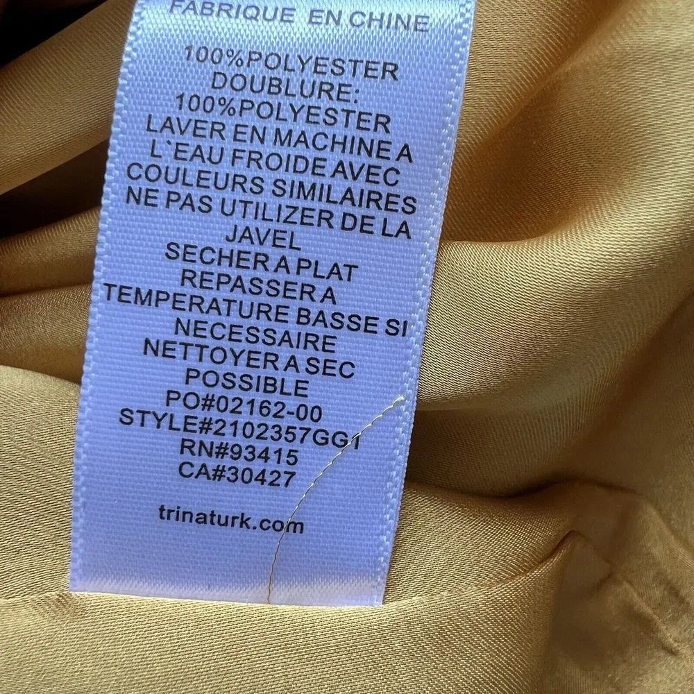 Trina Turk Moonlit‎ Dress Gold Ray halter style Midi Dress Sz XS Stretch Waist - Image 10