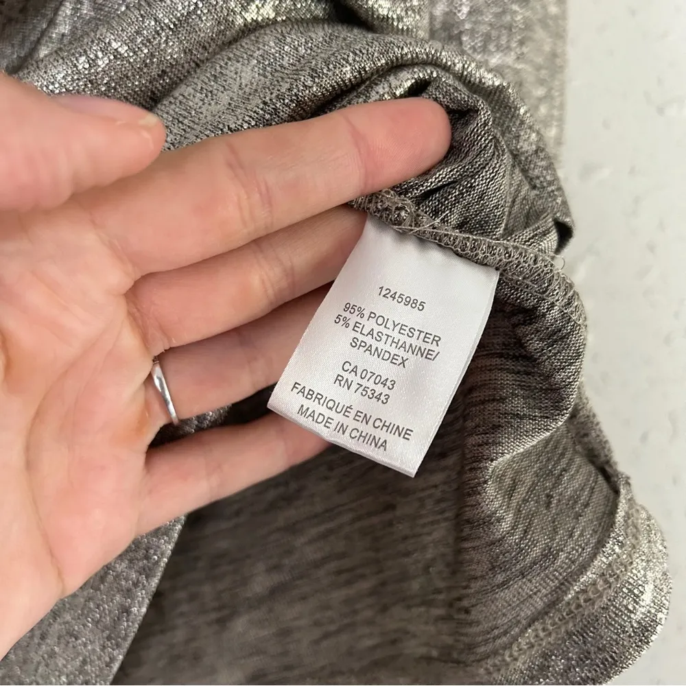 Rachel Zoe Gold Metallic Cinched Long Sleeve Party Formal Blouse XS - Image 3