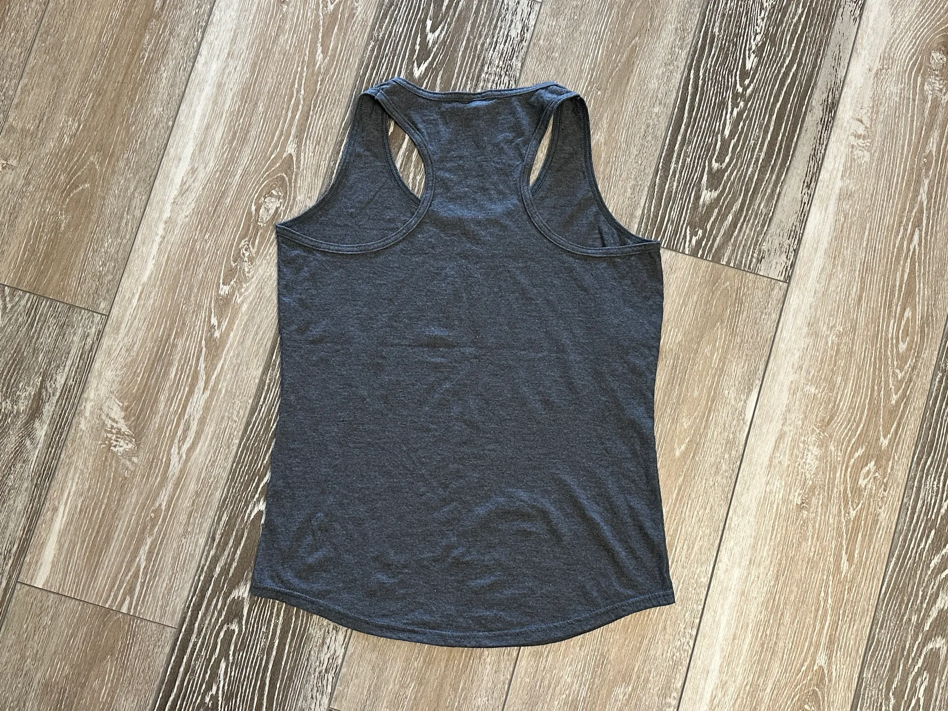 Anvil Sz M Tri Blend Gray Racerback Tank Top “Go Live” Print - Image 3