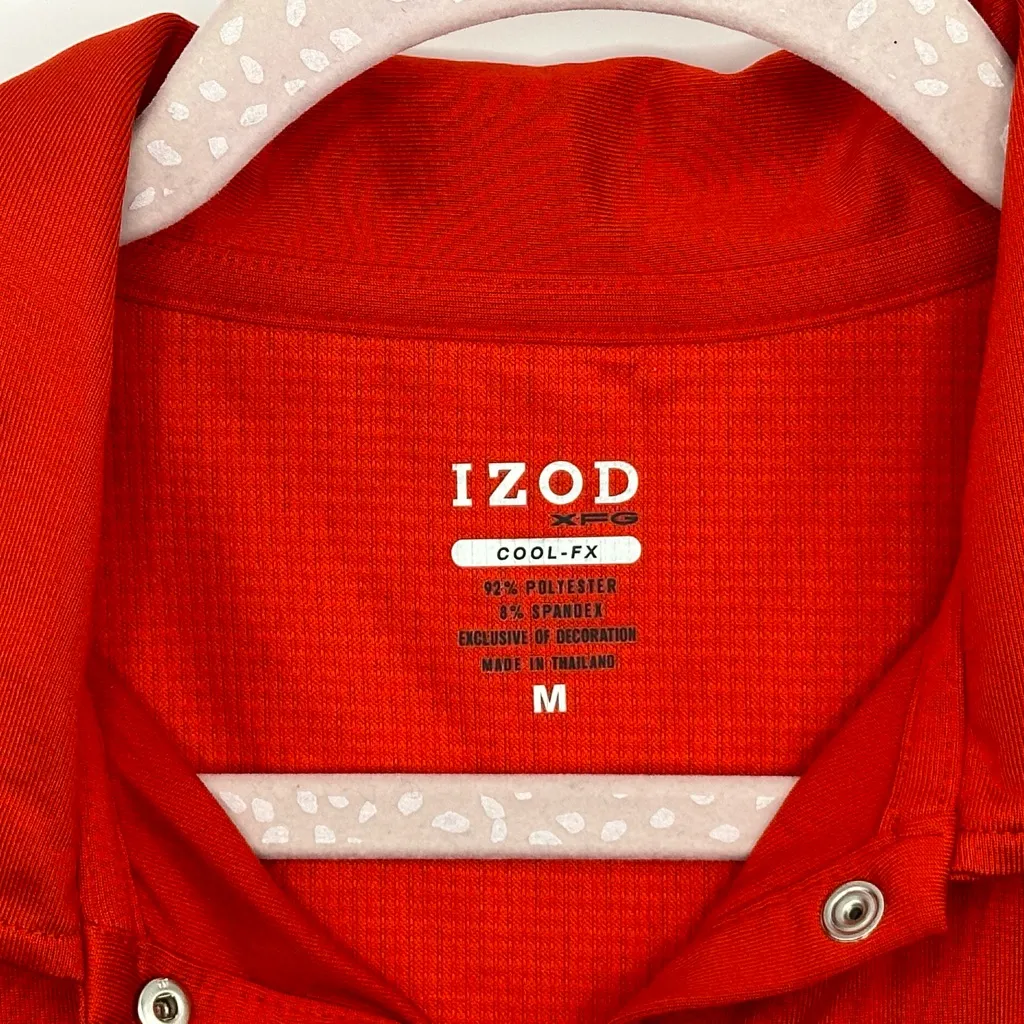 Izod Red Cool Fx Polo Shirt Med - Image 6
