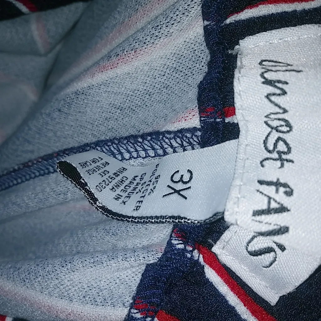 Almost Famous 3X Paper Bag Navy Maroon Striped Pants - Image 8