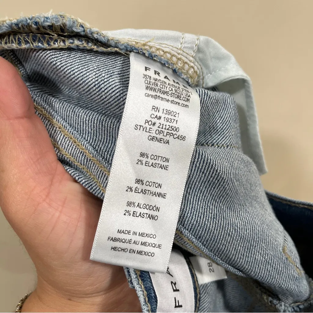 NWT FRAME wide flare jeans denim high waisted size 28 women stretchy material - Image 8
