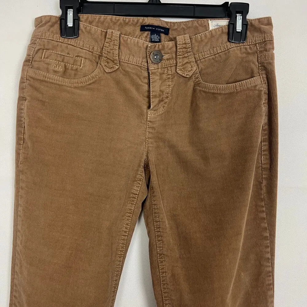 Tommy Hilfiger Womens Corduroy Pants 4 Mid Rise Straight Leg Y2K Retro Western - Image 4