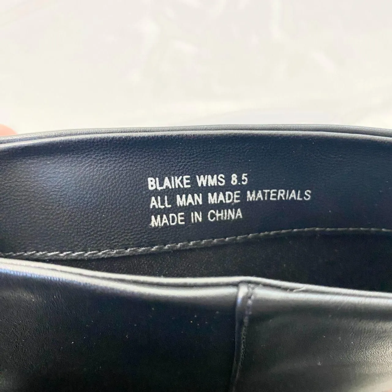 NEW Blaike 90s Style Black Faux Leather Square Toe Knee High Riding Boots US 8.5 - Image 6