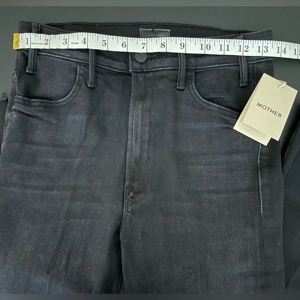 NWT MOTHER Denim Huster Ankle Fray in Encounters At Night Size 27 - Image 10