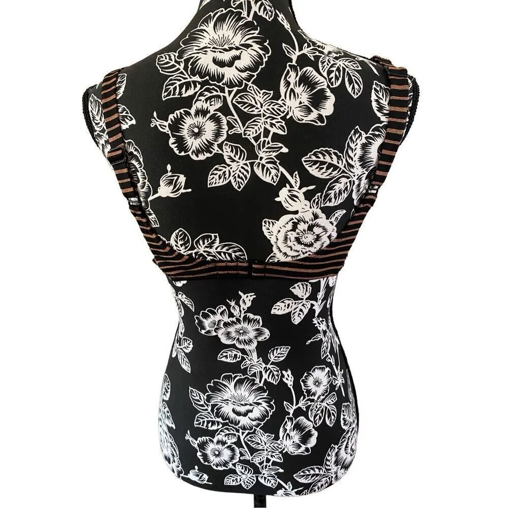 Xhilaration Metallic Striped Bikini Top Swim Swimsuit Swimwear Stripes Summer Va - Image 2