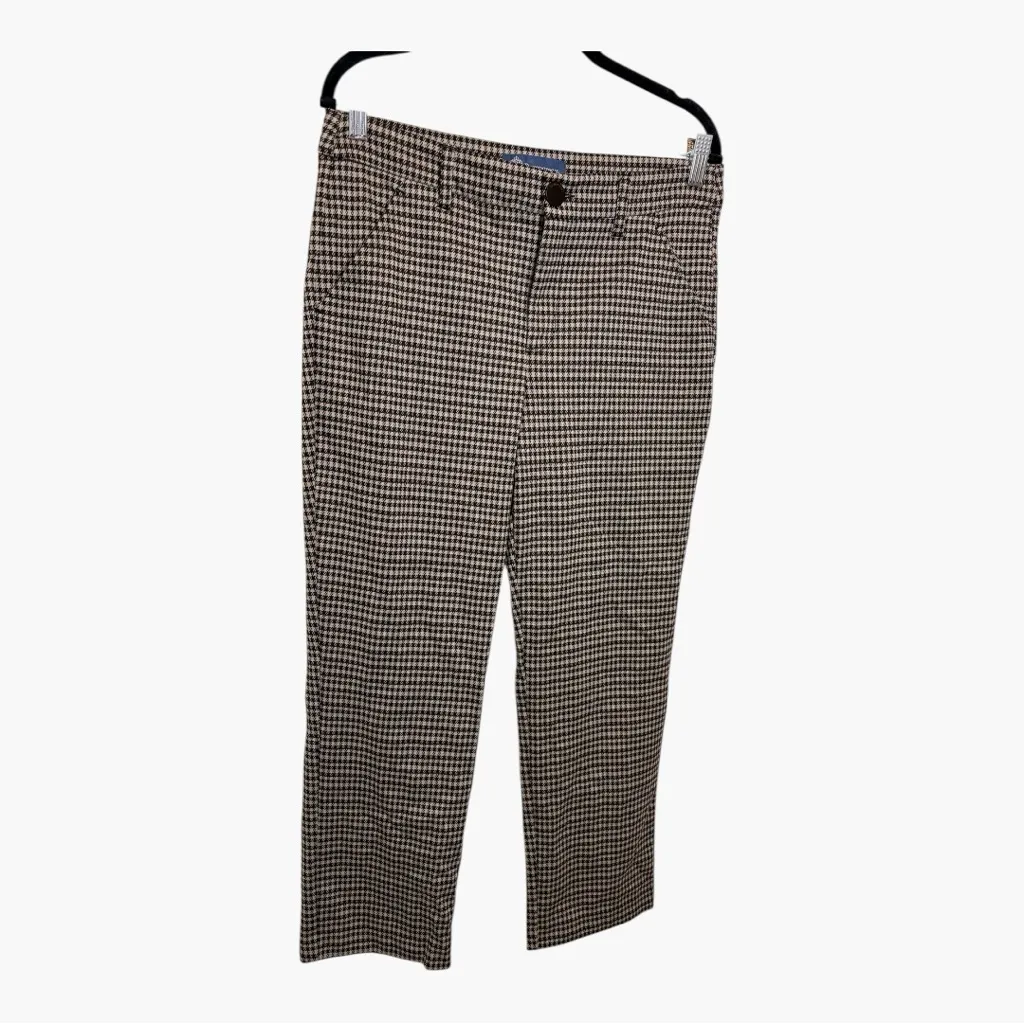 Democracy Black Tan Red Houndstooth Ab Solution Straight Leg Pants 10 - Image 2