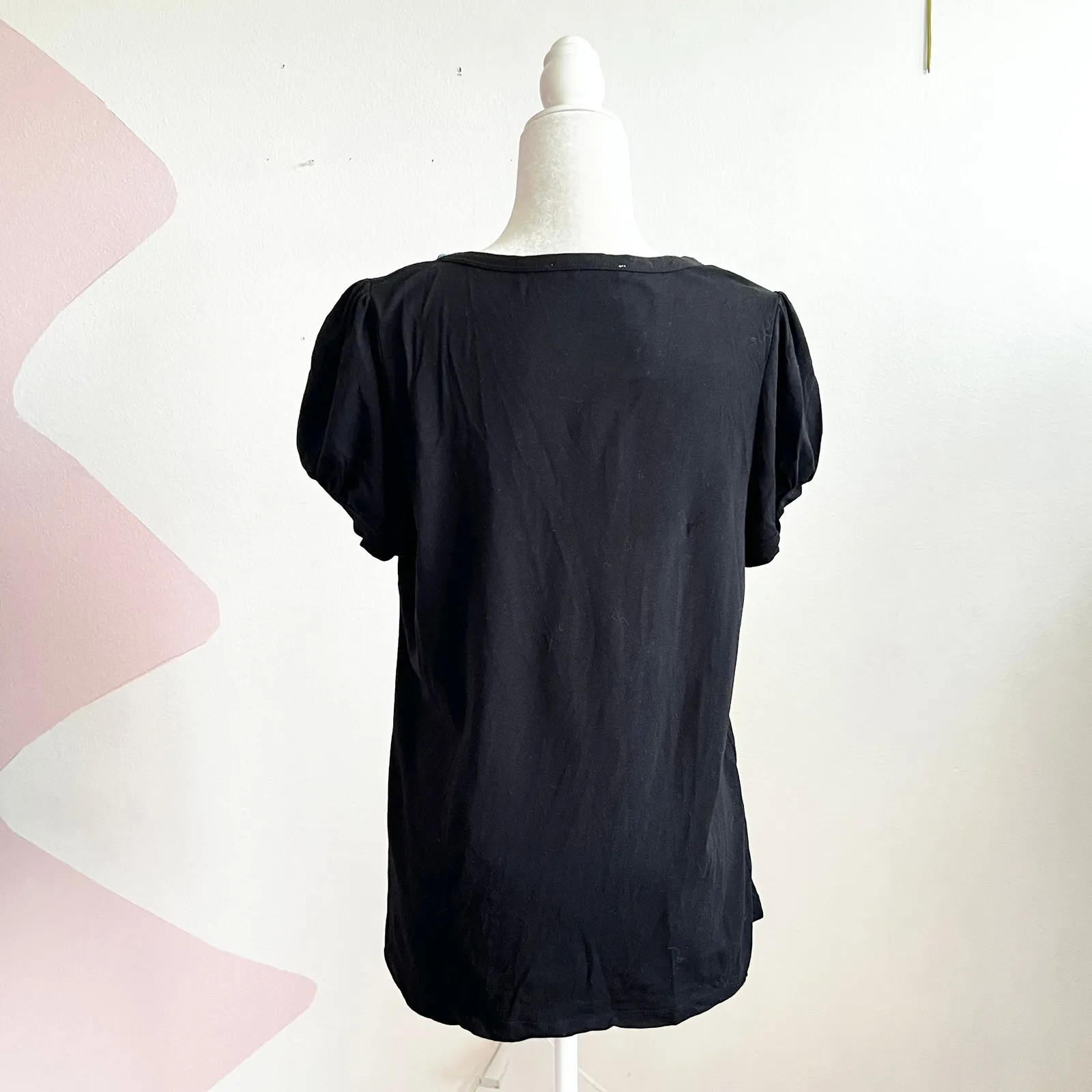 Nygard Collection‎ Black Gemstone Top Elegant Glam Y2K Vintage Large - Image 2