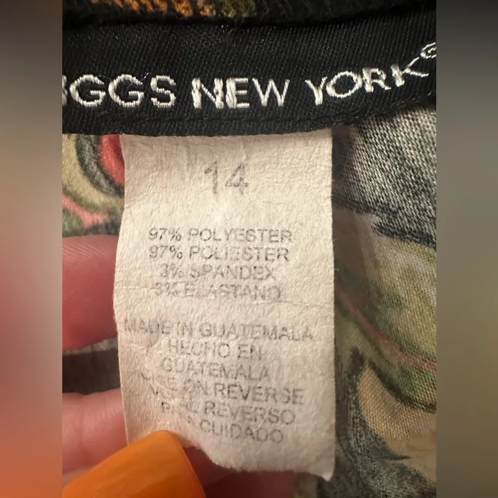 Briggs New York Black Red Floral Maxi Skirt Size 14 - Image 6