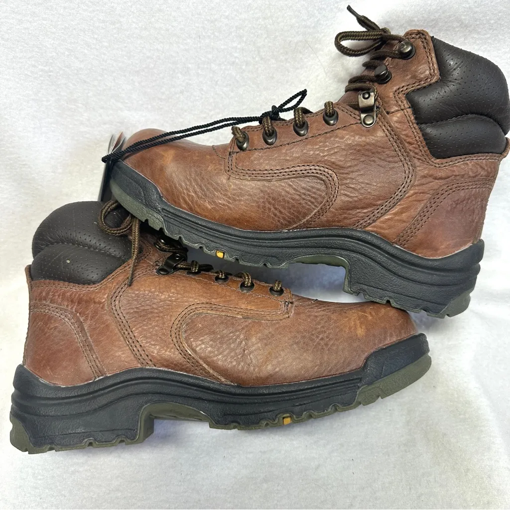 Timberland Pro Series Work Boots Womens 7W Brown Leather Titan 6" Safety Toe New Size 7 - Image 6