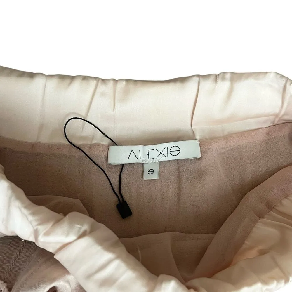 Alexis Women’s Mallory Intermix Blush Pink Lace Ruffled Tiered Mini Skirt Sz S - Image 3