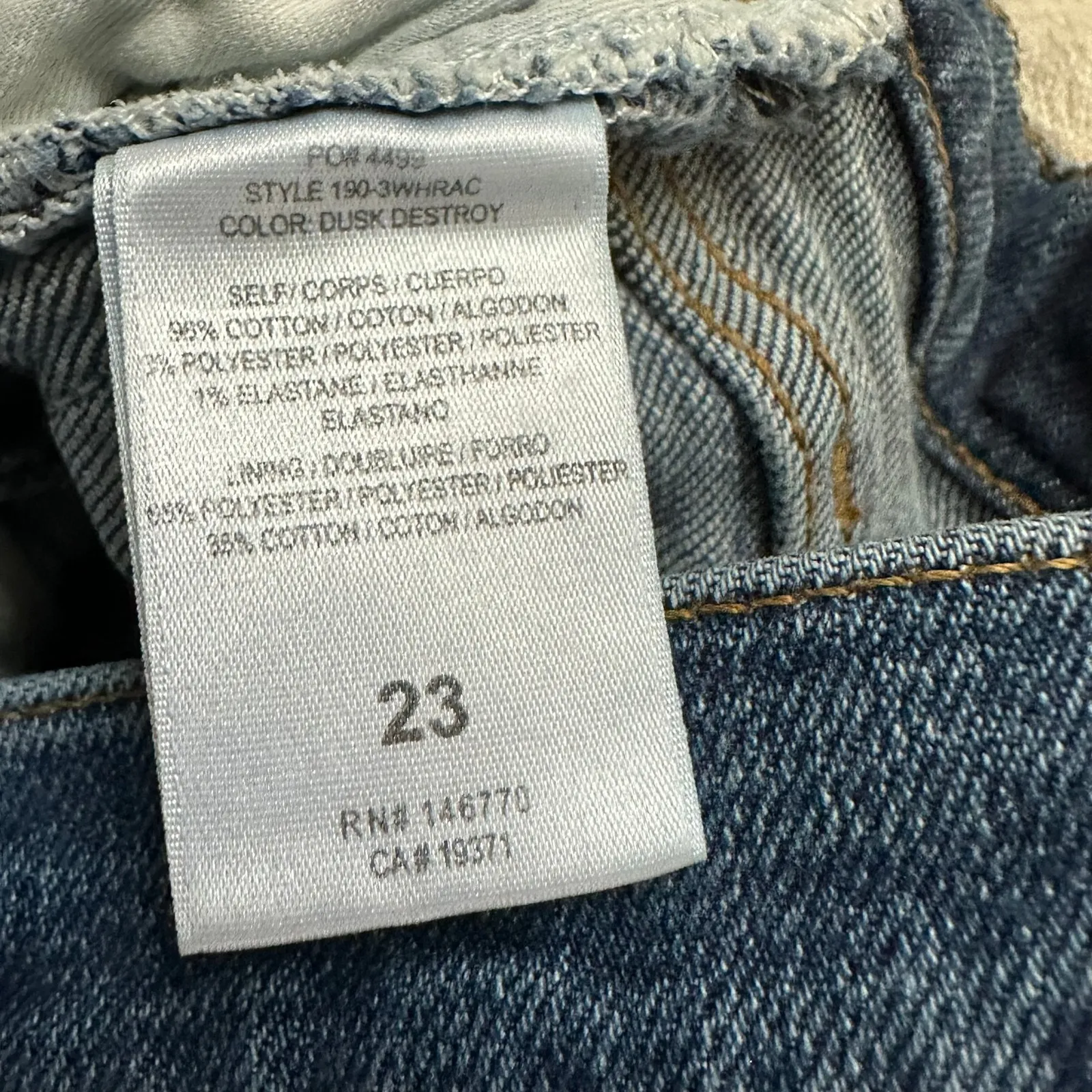 RE/DONE High Rise Ankle Crop Distressed Raw Hem Blue Jeans Size‎ 23 - Image 11
