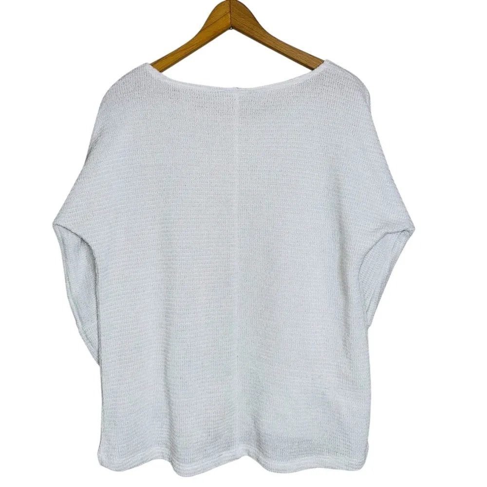Chenault Sparkly White‎ 3/4 Sleeve Dolman Sweater Size L White Size L - Image 2