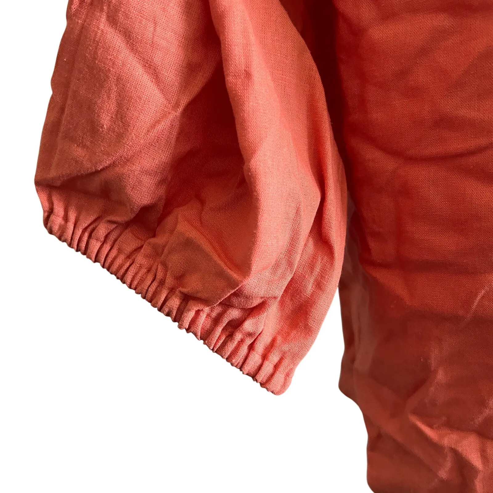 A New Day Women's Orange Linen Long Sleeve Tie-Front Top - Size XS - NWT - Image 5