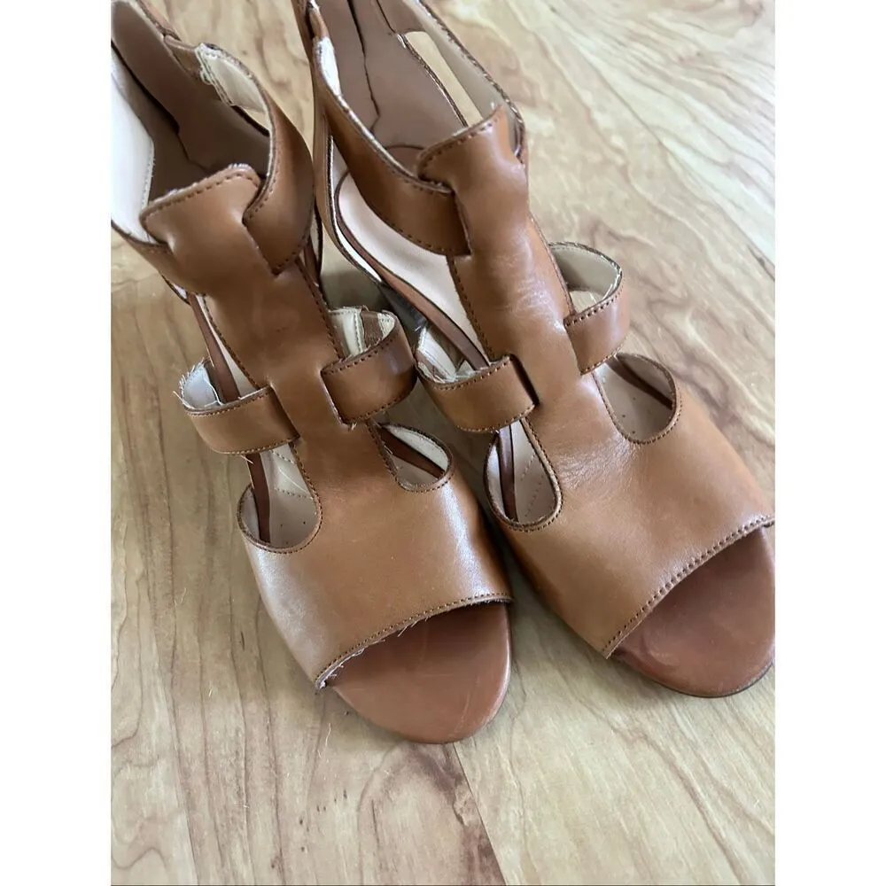 Clarks Deloria Fae Heeled Sandals Upper Leather Brown Women's US 6.5M - Image 6