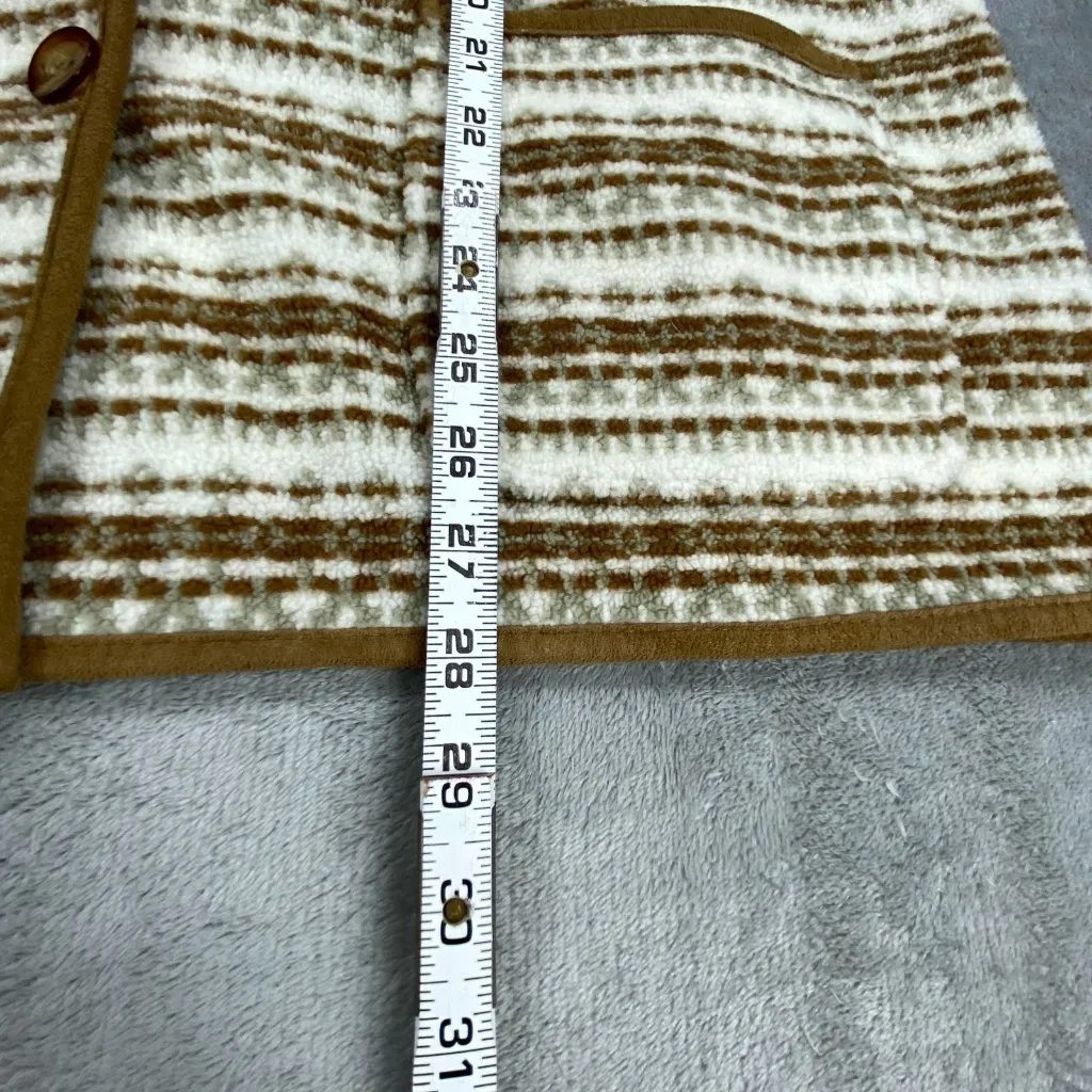 Vintage Orvis Vest Womens Medium XL Earth Tone Southwest Fleece Belted Back - Image 5