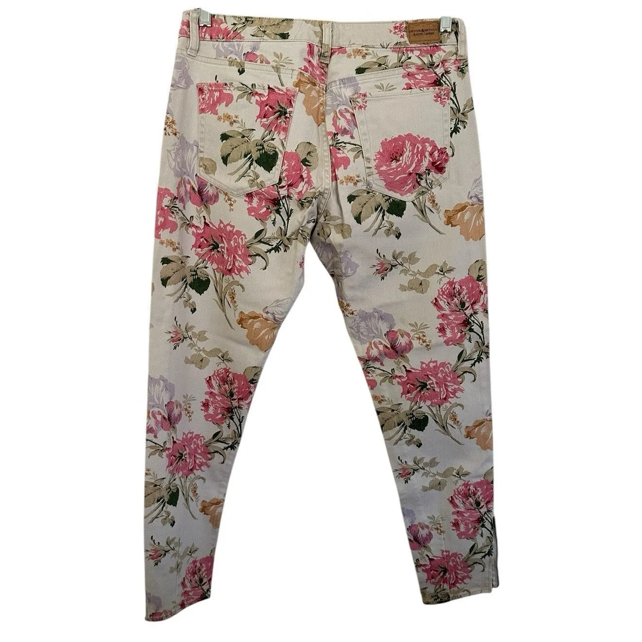 Denim & Supply Ralph Lauren Floral Print Skinny Jeans Ankle Zip Size 31 - Image 3
