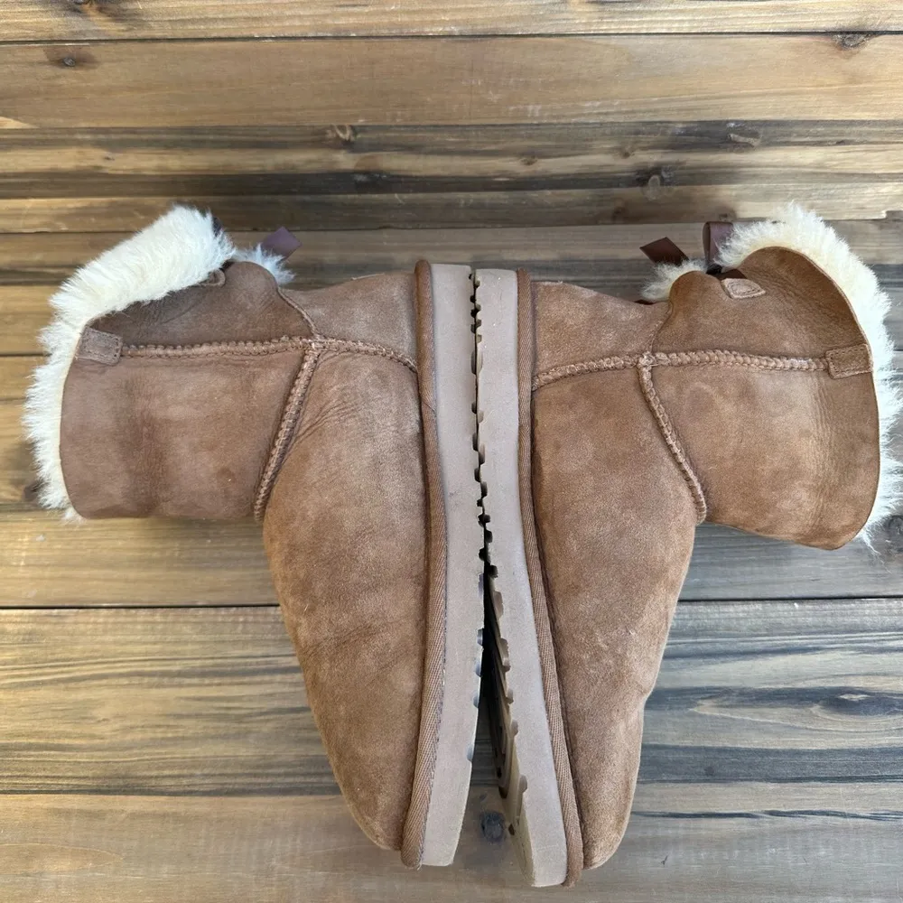 UGG Mini Bailey Bow Boots 1005062 Chestnut Brown Size 9 - Image 6