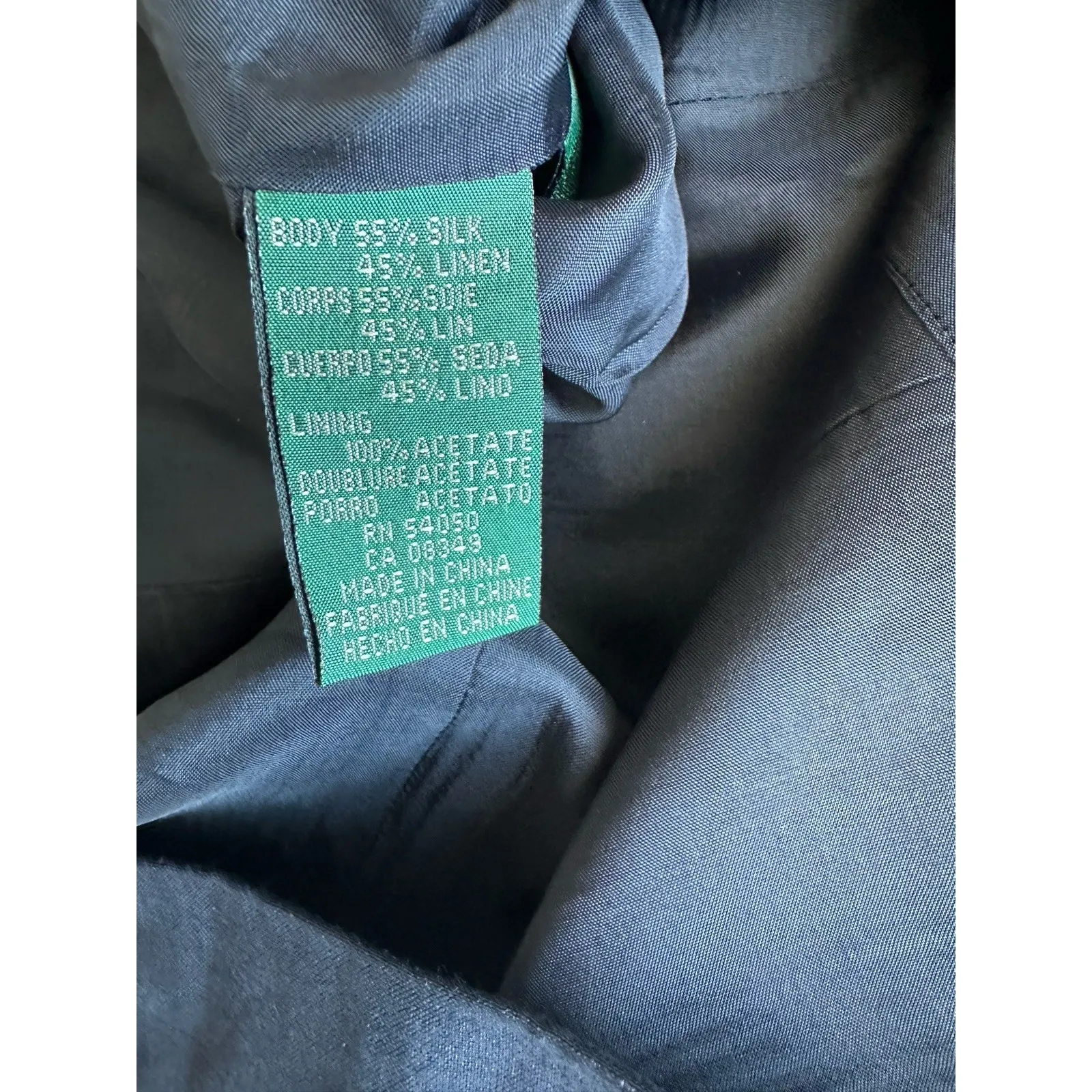 Lauren Ralph Lauren Women's Linen/Silk Blazer Navy Sz: 6 (b Blue - Image 5