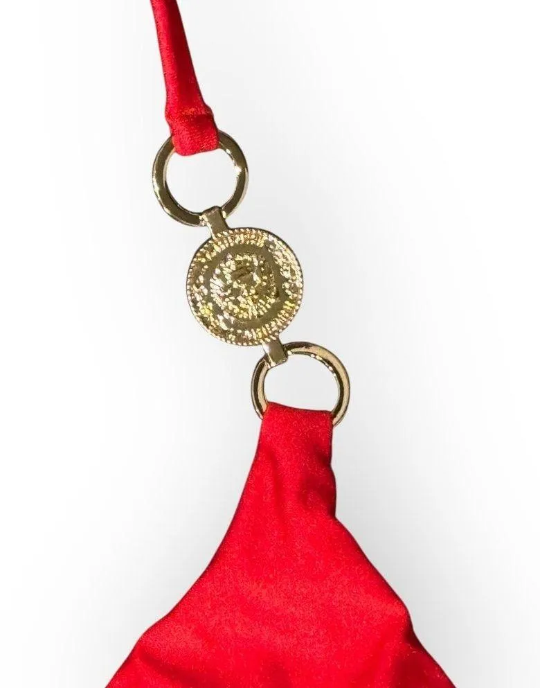 L'AGENCE Annabelle Shimmer Triangle Bikini Top Size Small - Image 8