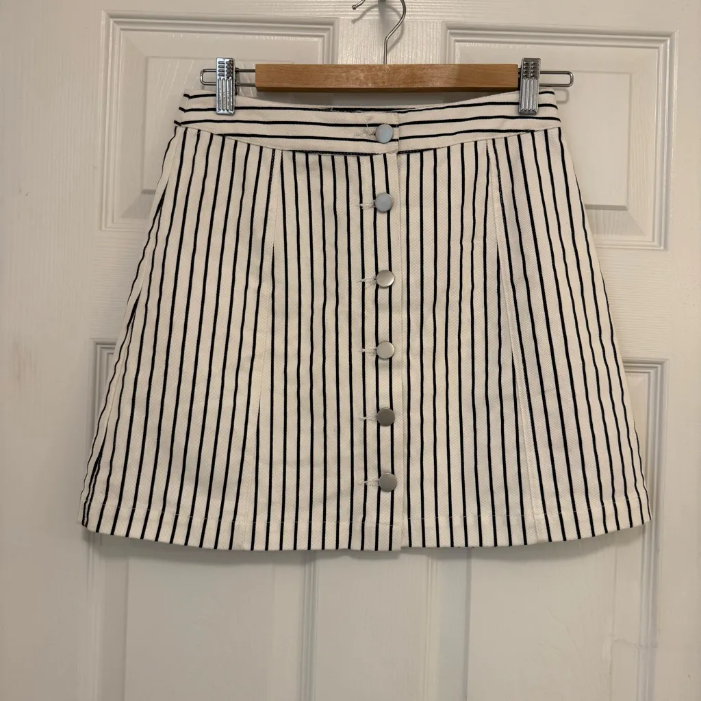 NWOT Altar'd State Eseria Cotton Pinstriped Skirt - Image 2