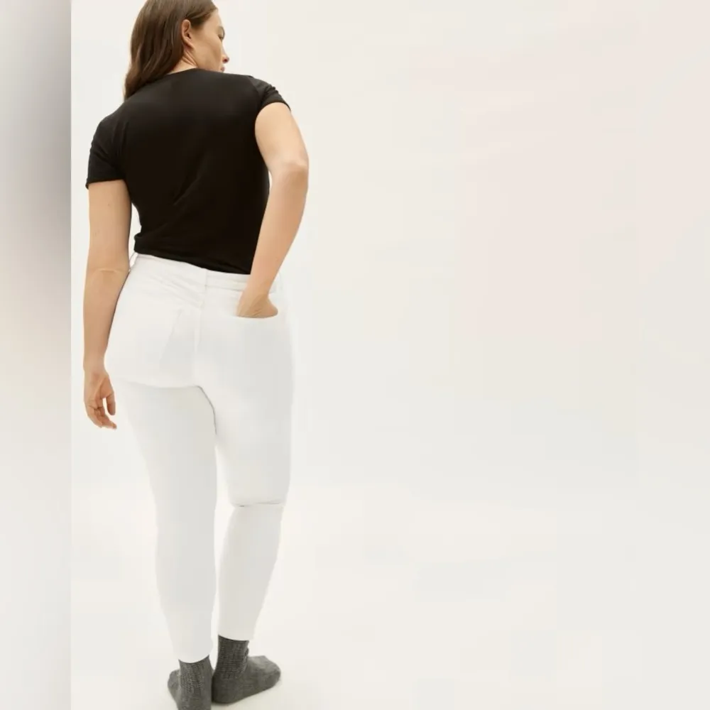 Everlane the curvy high-rise skinny jeans white denim size 29 cropped - Image 2