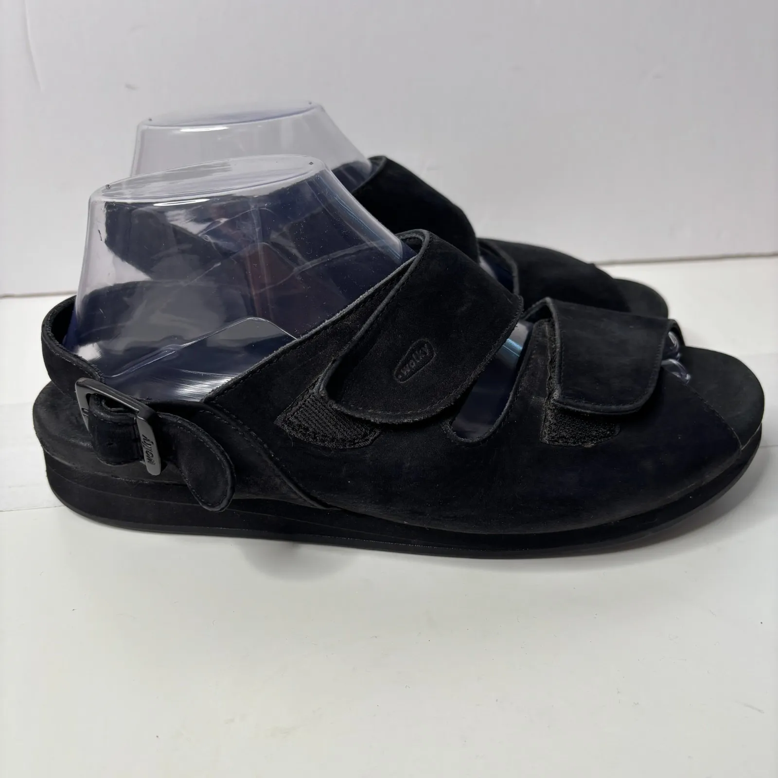 Womens Wolky Nime Black Sandals 41 US‎ 9.5 Hook and Loop Suede Leather Comfort - Image 3