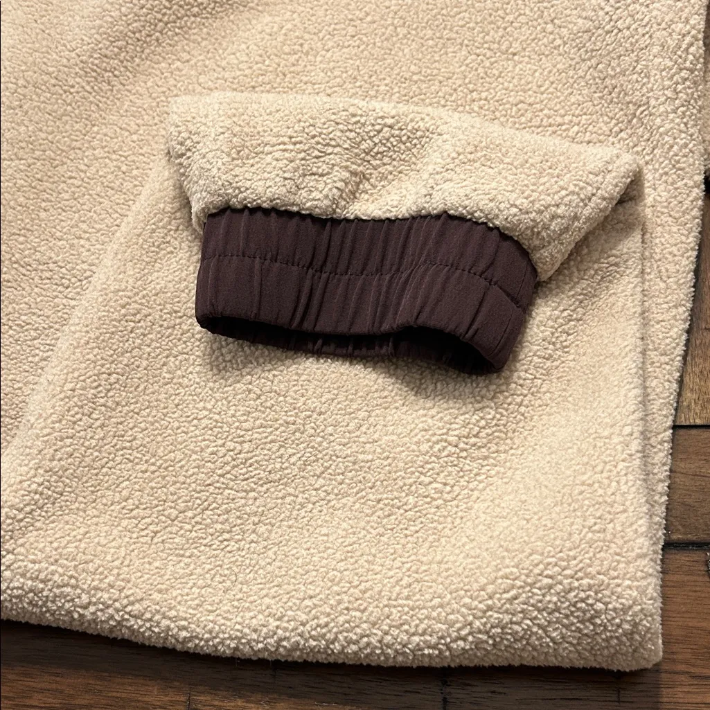 Outdoor Voices Sherpa Fleece Joggers – Tan & Brown – Women’s Large EUC - Image 5