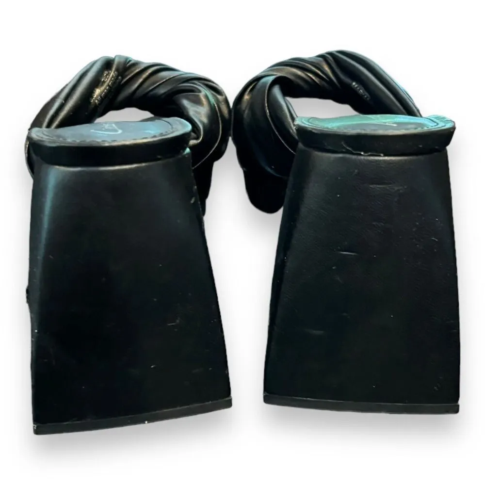 Circus NY by Sam Edelman Sandals Black Twisted Front Block Heel Open Toe Sz 5.5 - Image 3